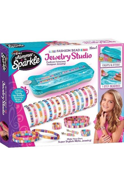 Generic Shimmer N Sparkle Dots & Dashes Tila Bead Bracelet Studio