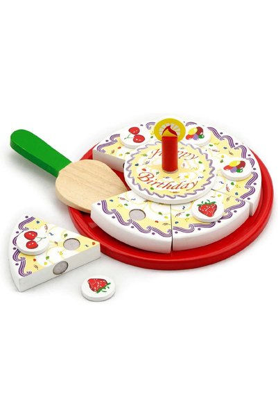 Generic Viga Toys Wooden Birthday Cake Cutting Set