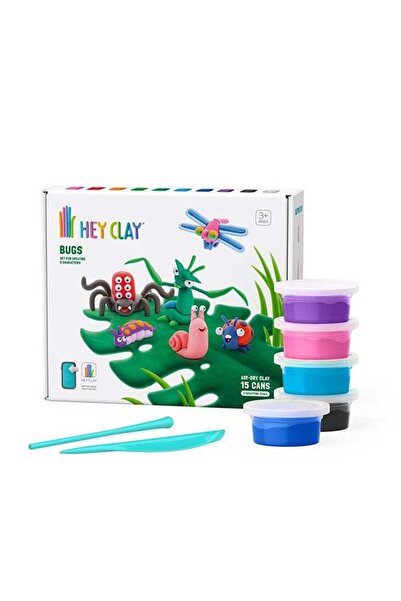 Generic Bugs Set-Colourful Modeling Kids-Air Dry Clay Kit 15 Cans And Sculpti...