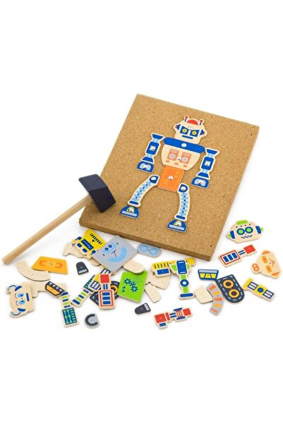 Generic Viga Wooden Early Developmental Robots Tack Zap Toy for Kids Ages 3+,...