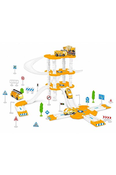 Generic DIY Truck Parking Garage Playset | 63PCS Multi-Level Car Track Toy wi...