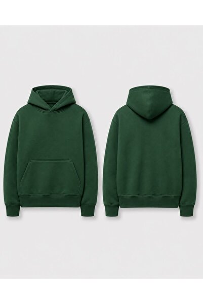 Vordevia Unprinted Basic Printed Cotton 3 Thread Threaded Oversize Sweatshirt
