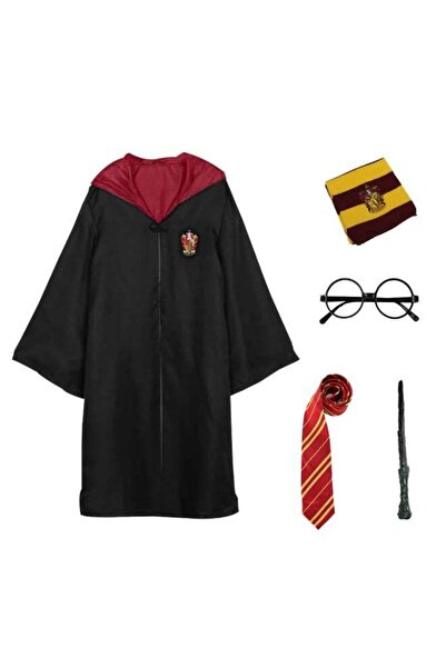 Generic Harry Potter Costume Set with Robe, Wand, Scarf, Tie & Glasses – Wiza...