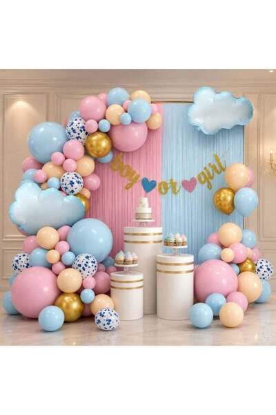 Generic Baby Gender Reveal Balloons Decoration Set, Premium Thick Latex & Met...