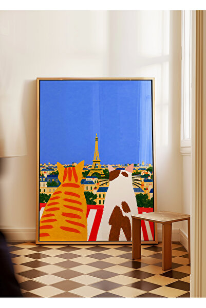 ARTHOUSECOLLECTIVE Kolekcija putovanja / mačke / ljubavi - Pariz - Poster bez...