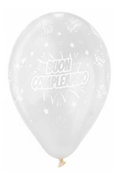 Generic Ciao Buon Compleanno Crystal Latex Balloons 13” – Pack of 25 Transpar...