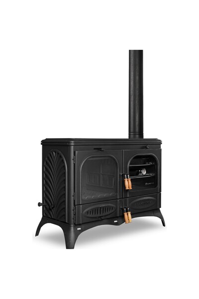 flamestove FİRE STOVE FRS-065 Palmiye Kuzineli Yatay Pik Döküm Soba