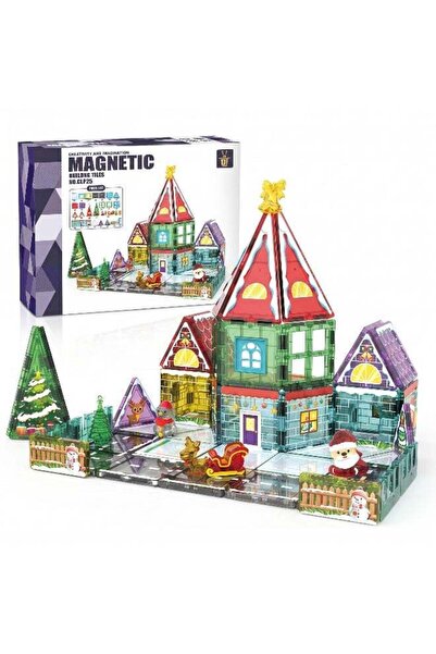 Generic Magnetic Building Tiles Christmas Theme Set 65 Pieces 7.5cm Size – DI...