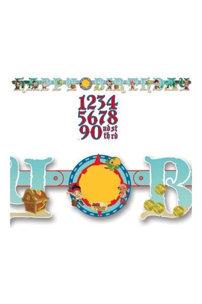 Generic Jake & The Neverland Pirates Add An Age Letter Banner Birthday Decora...
