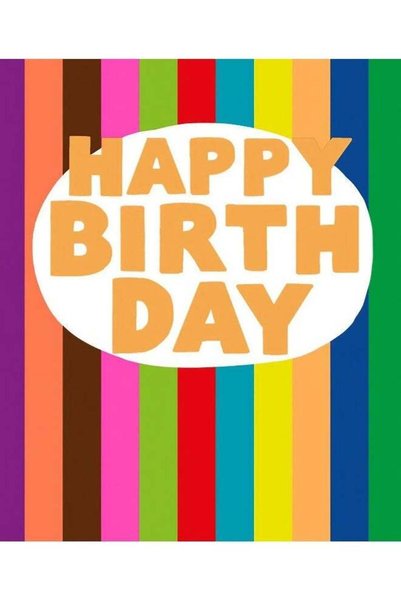Generic UK Greetings Happy Birthday Stripe Card