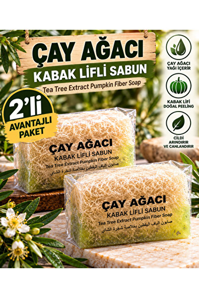 Çay ağacı kabak lifli sabun 2'li avantajlı paket
