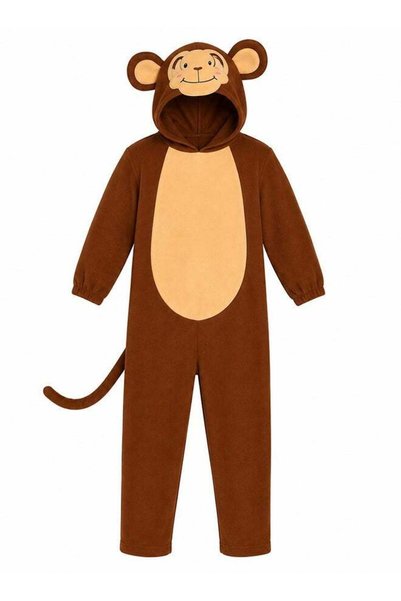 Generic Kids Monkey Animal Costume with Hood – Jungle Safari Fancy Dress Outf...