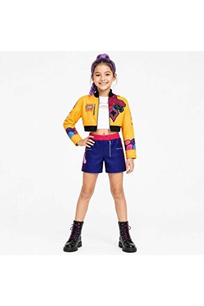 Generic Kids K-Pop Star Rumi-Inspired Costume – Orange & Purple Stage Outfit ...