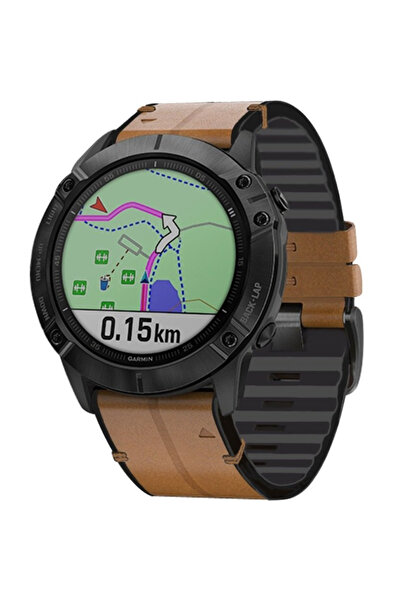 XGSM Curea Quickfit din piele ecologică de 26mm pentru Garmin, Maro