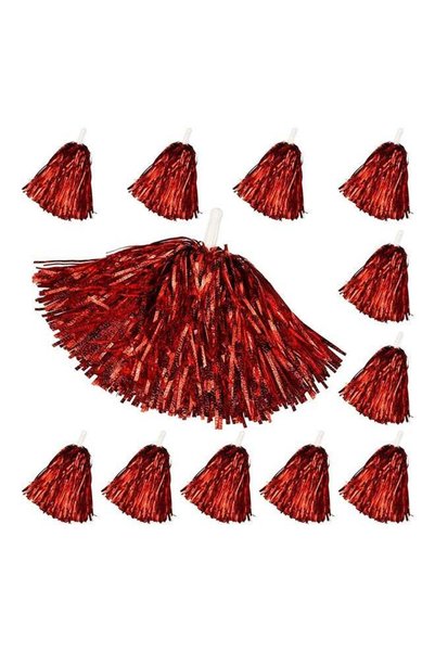 Generic Cheerleading Pom Poms Metallic Foil Pompoms for Sports Team Spirit Ch...
