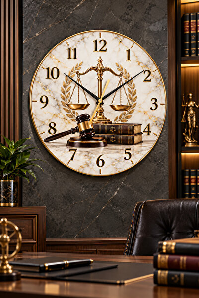 AA Shop Стенен часовник на тема справедливост 45 см Адвокат Съдия Прокурор Ад...