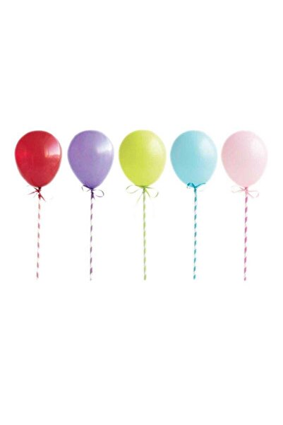 Generic Pack Of 5 Mini Balloon Stick Cake Toppers 5inch