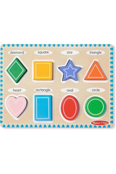 Generic Melissa & Doug Shapes Chunky Puzzle - 8-Piece Wooden Puzzle for Presc...