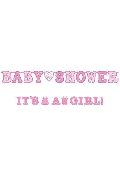 Generic Shower With Love Girl Illustrated Letter Banner 2pcs, Baby Shower Par...