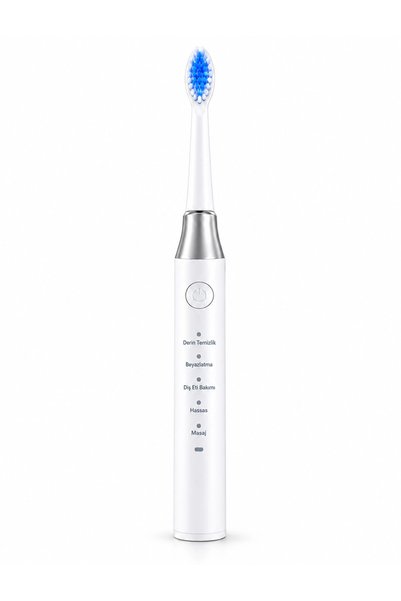 shopwave Ghn 5 Working Modes White Electric Toothbrush with 3 Replacement Heads as a Gift