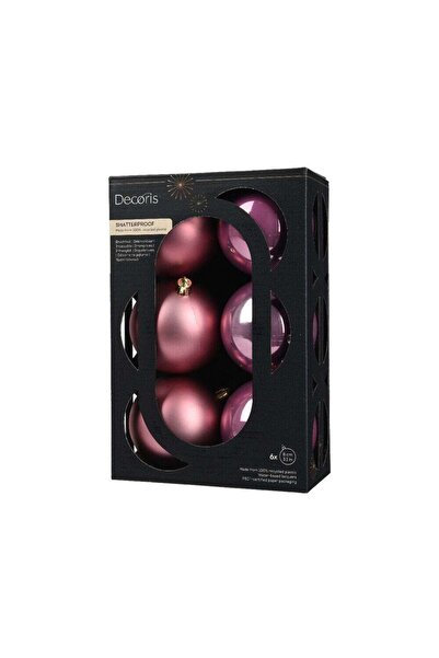 Generic Kaemingk Baubles Polystyrene Shiny & Matt Vintage Pink Xmas Balls, Li...