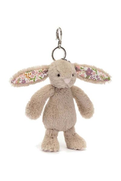 Generic Blossom Beige Bunny Petal Bag Charm 13cm, Plush Bunny Keyring with Fl...