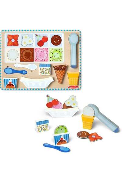 Generic Wooden Magnetic Ice Cream Puzzle & Play Set – 16-Piece Mix & Match Ma...