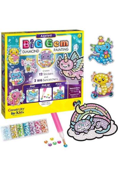 Generic Big Gem Diamond Painting Kit: Axolotl Stickers & Suncatcher Kit - Boy...