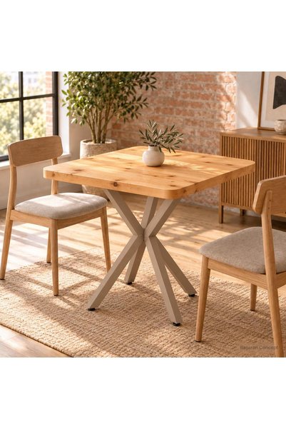 BAŞARAN CONCEPT 70x70 cm Kalınlaştırılmış ÇAM Tablalı Kare Mutfak, Balkon ve ...