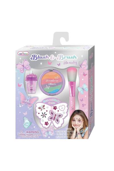 Generic Hot Focus Tie Dye Butterfly Blush & Brush Beauty Kit