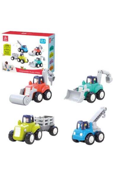 Generic HOLA 4WD Construction Truck Set for Toddlers – 4 PCS Friction Powered...