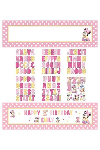 Generic Minnie Mouse 1st Birthday Giant Sign Banner Girls Birthday Decoration...