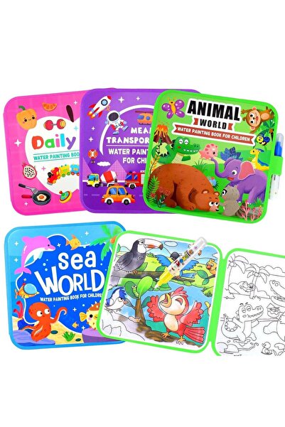 Generic Reuable Magic Water Colouring Books for Kids, Mess-Free Drawing Activ...