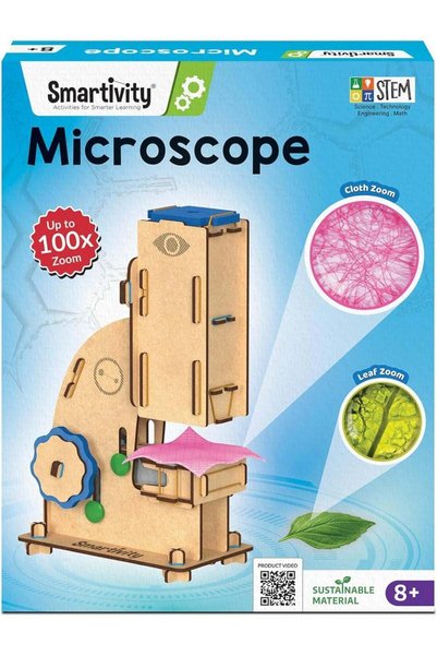 Generic DIY Microscope 100x Zoom Toy for Kids Age 8 to 14 Year | STEM Sciene Kit