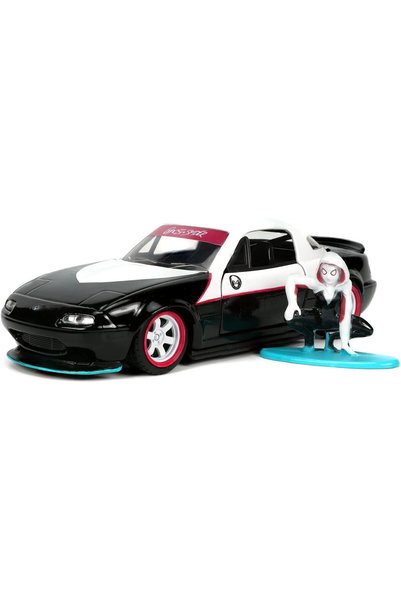 Generic Jada Toys Marvel Ghost-Spider 1990 Mazda Miata 1:32 Die-Cast Model Ca...