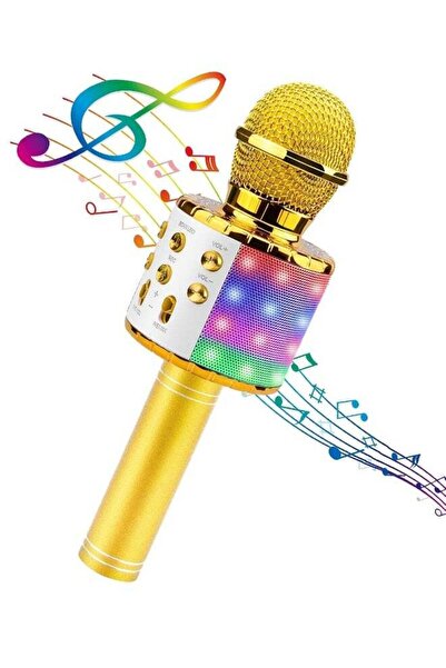 Generic 4 in 1 Karaoke Wireless Microphone with LED Lights, Portable Micropho...