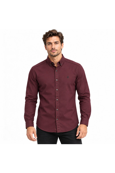 Premium Dokulu cepsiz düz Gabardin Kot Trend Erkek Gömlek