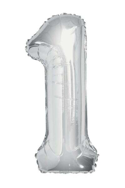 Generic 34" Silver Foil Number 1 Balloon