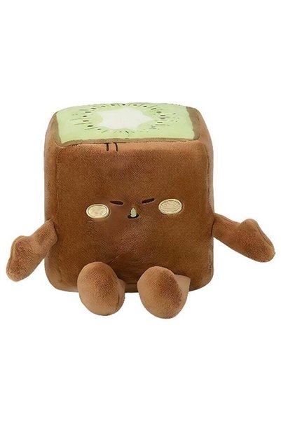 Generic Square Pals Kiwi Plush Toy (10 cm, Brown/Green)