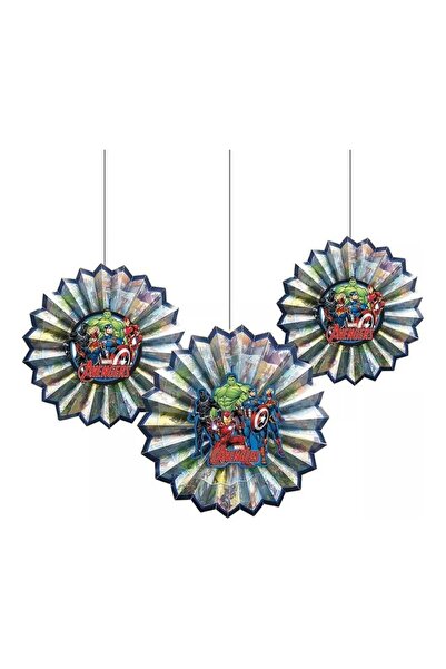 Generic 3-Piece Avengers Powers Unite Fan Paper Decoration