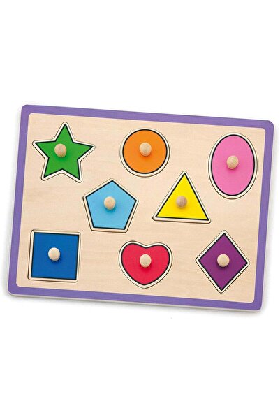 Generic VIGA Wooden Flat Puzzle - Shapes for Early Learning