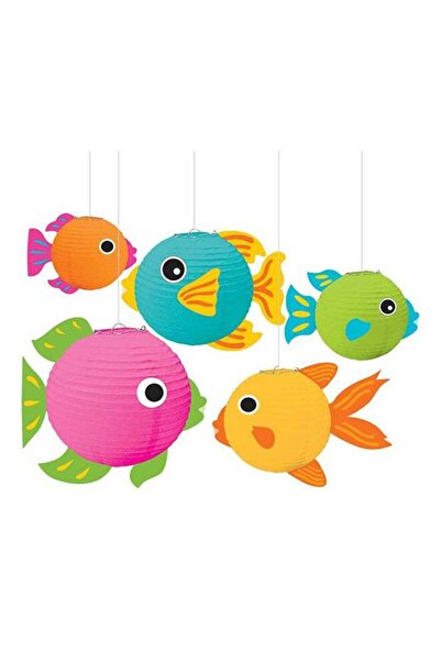 Generic 5-Piece Fish Lantern Decoration for Summer Theme Party Supplies