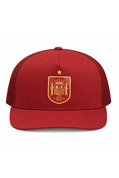 Generic Spain Team Cap with Short Brim, Mesh Back, Adjustable Snapback