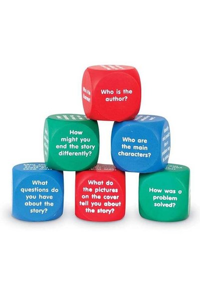Generic Reading Comprehension Cubes (6-Piece Set, 4Cm Soft Foam, Color-Coded,...