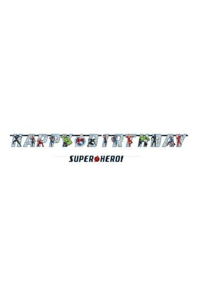 Generic 2-Piece Marvel Avengers Powers Unite Jumbo Letter Banner Kit Birthday...