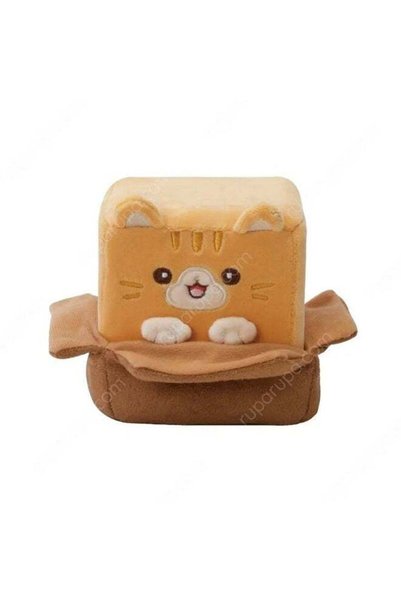 Generic Square Pals Kitten Carton Plush Toy (10 cm, Brown)