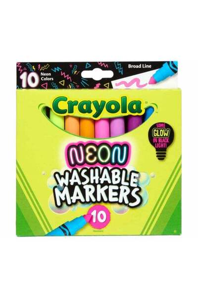 Generic Neon Washable Markers, Broad Line, 10 Count