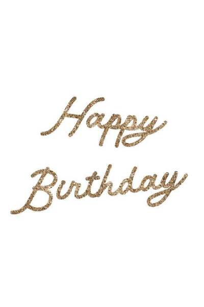 Generic Gold Glitter Happy Birthday Garland