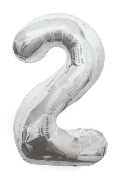Generic 34" Silver Foil Number 2 Balloon