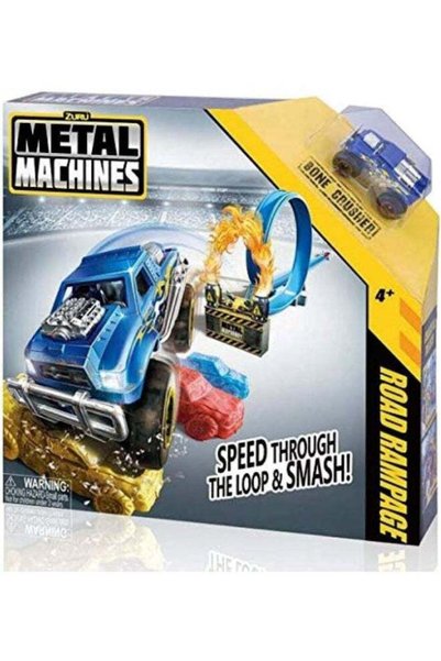 Generic Metal Machines Road Rampage Building Trackset with Mini Racing Car by...